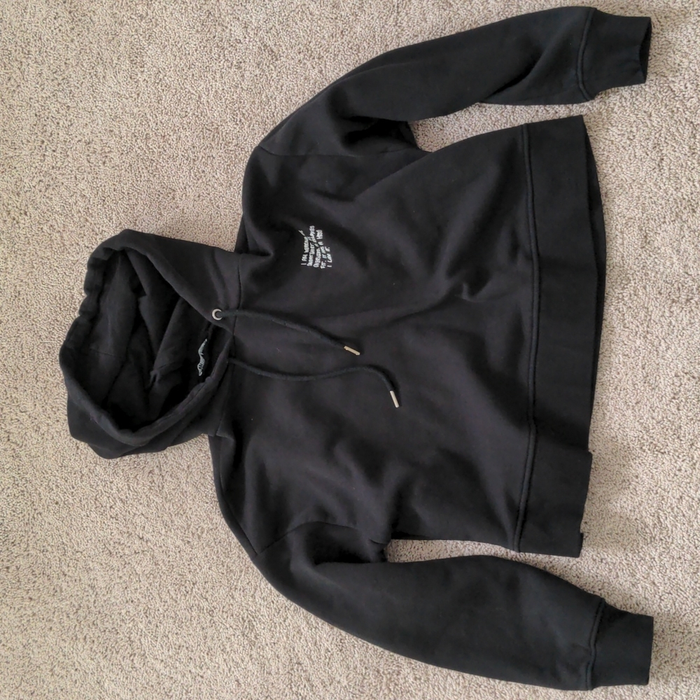 Zara Medium Black cropped women's hoodie
